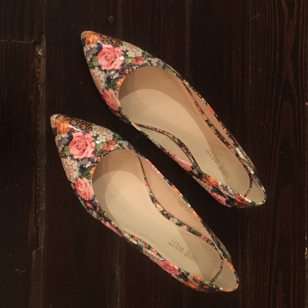 Nine West Onlee 3 Floral Patterned Flats
